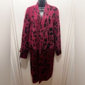 New Directions Pink Leopard Cardigan